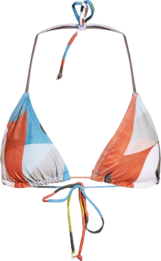 PrettyLittleThing Abstract Printed Triangle Bikini Top - Multi