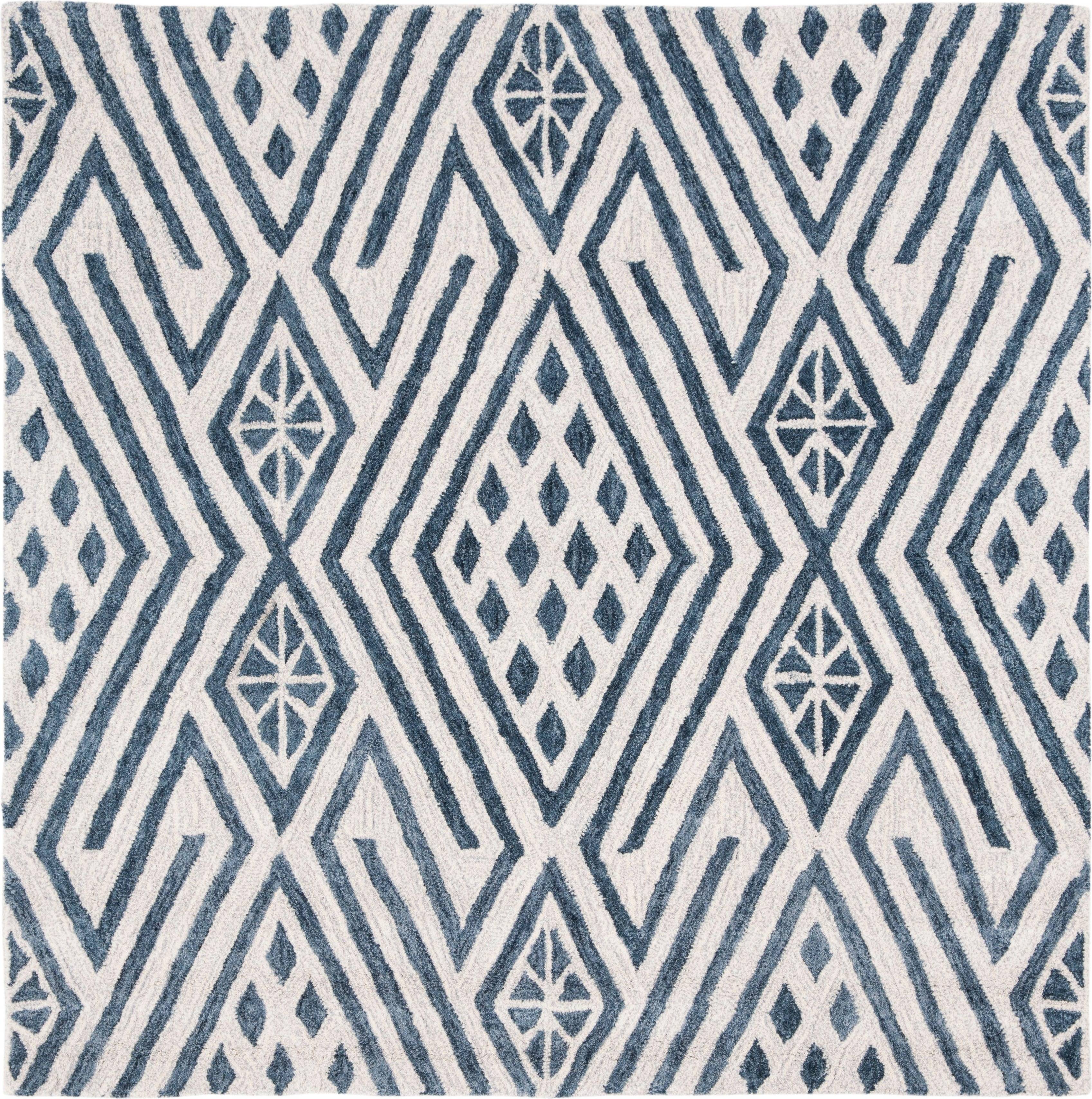 Safavieh Micro-Loop Collection White, Blue