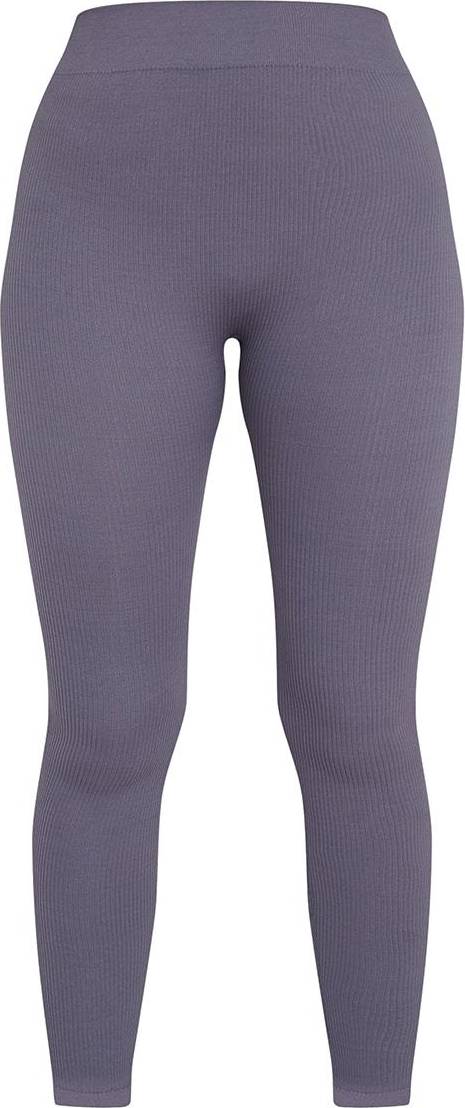 PrettyLittleThing Structured Contour Ribbed Leggings - Charcoal Grey