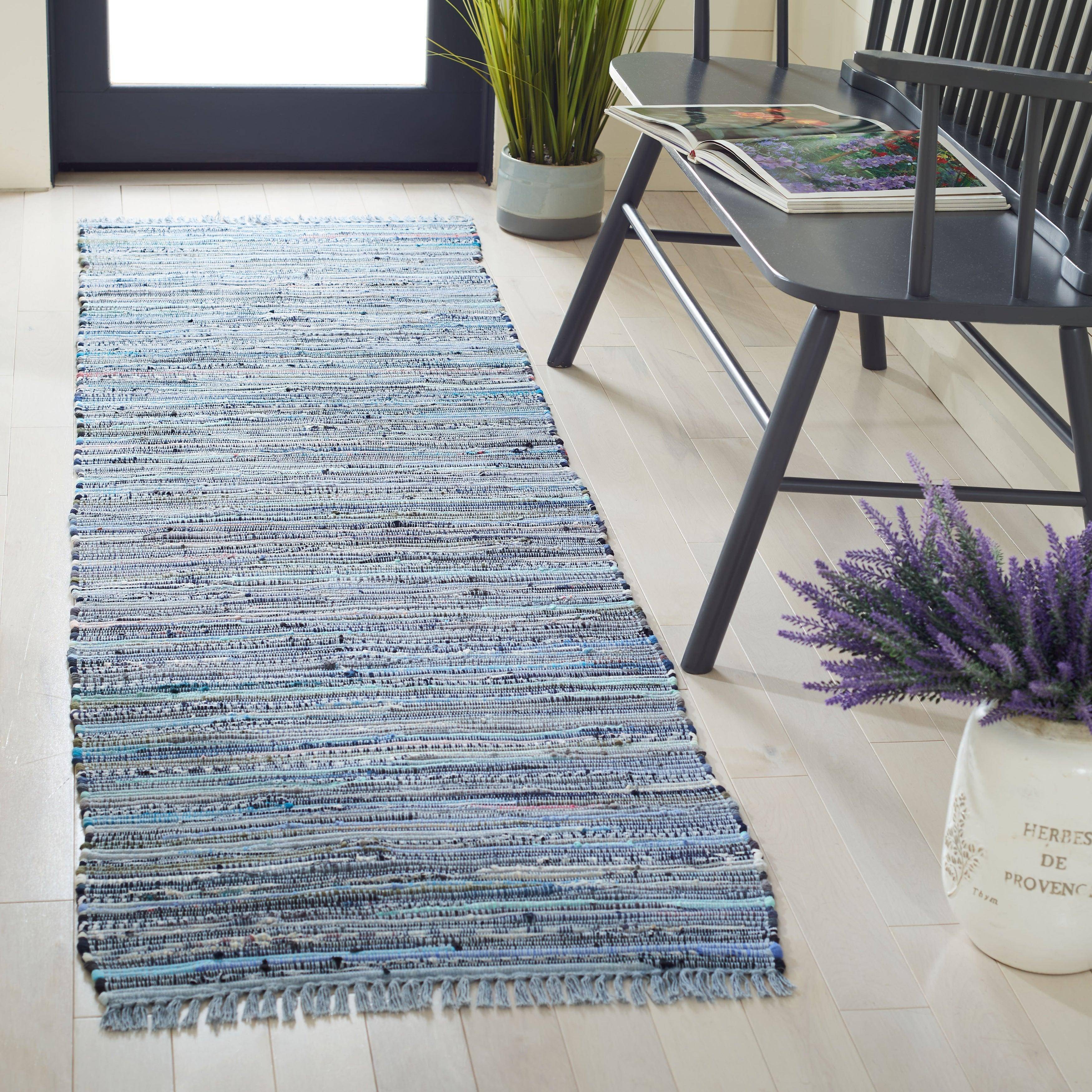 Safavieh Handmade Rag Rug Multicolor, Blue 27x"