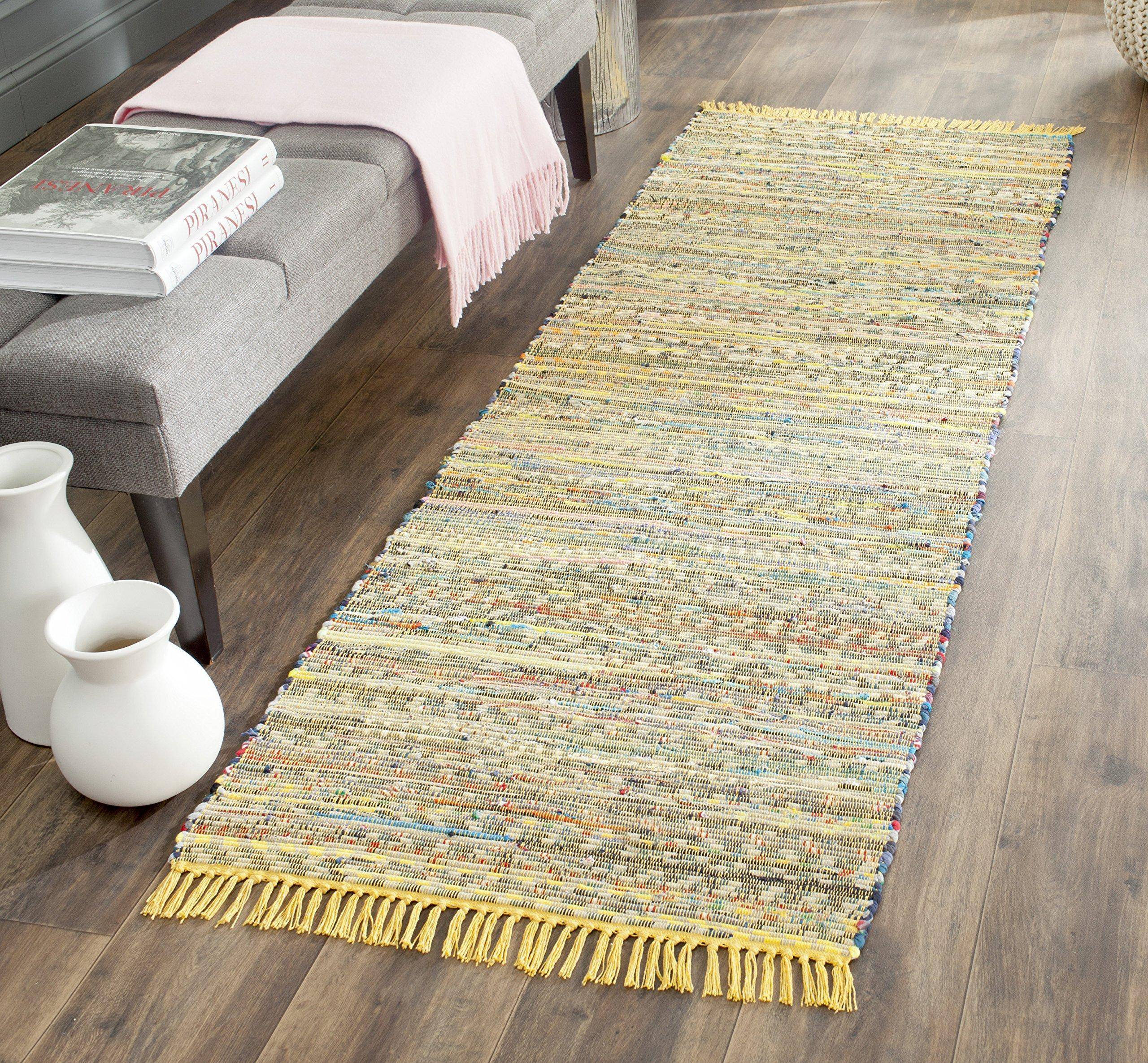 Safavieh Rag Rug Collection Yellow, Multicolor 27x"