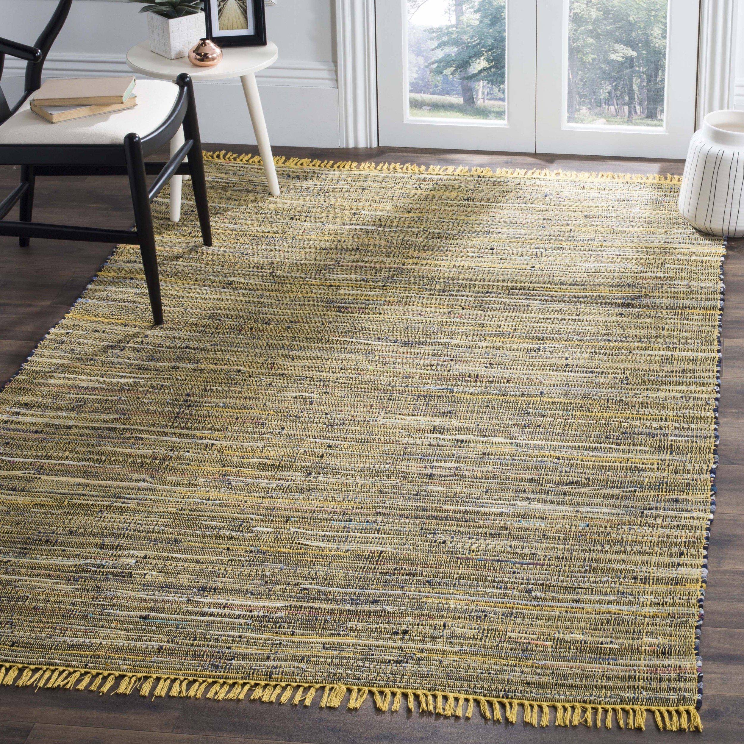 Dunkle Looped Hooked Yellow Rug 243 x 304 cm