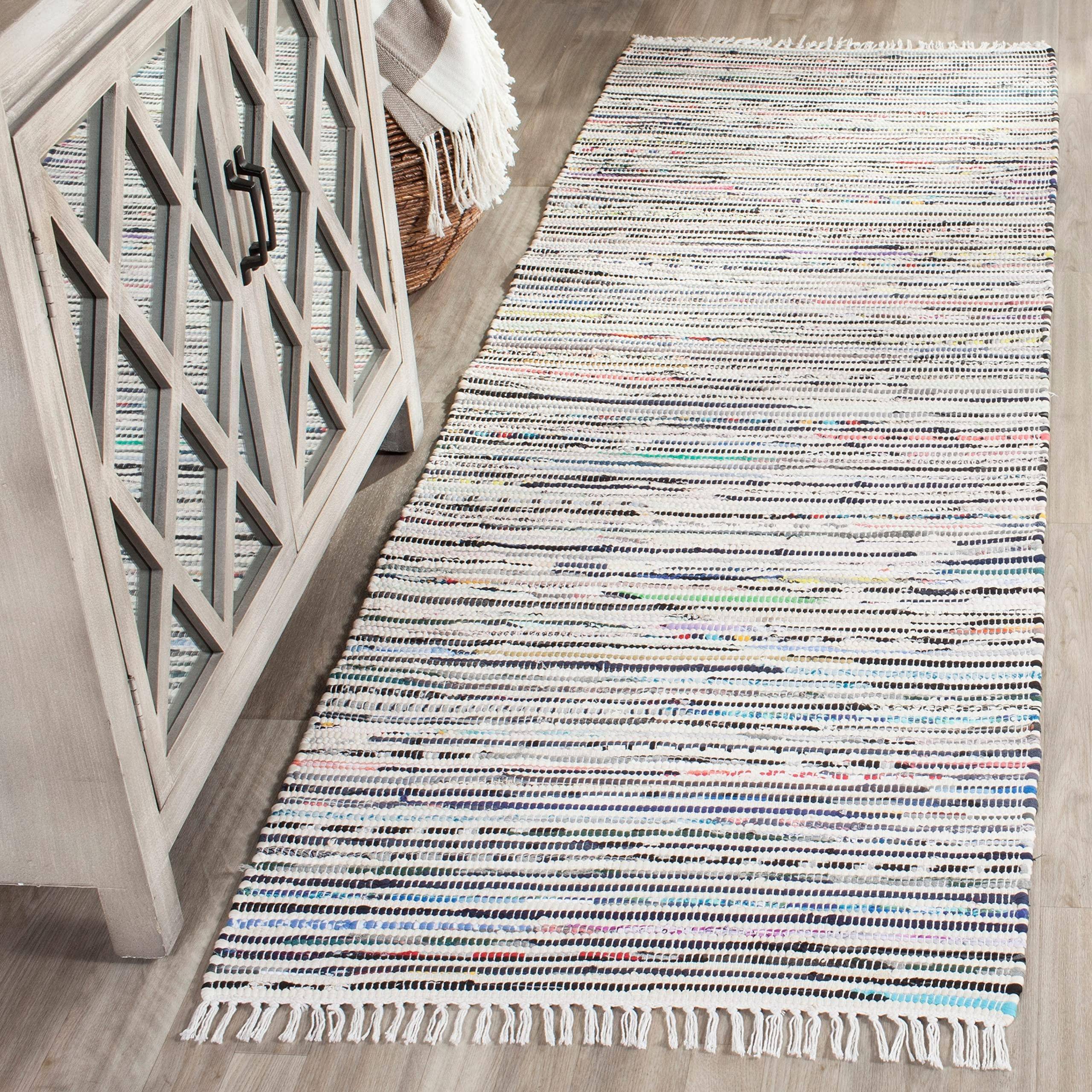Safavieh Rag Rug Collection White, Multicolor 27x"
