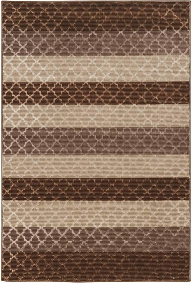 Linon Evolution Collection Trellis Stripes Beige, Brown