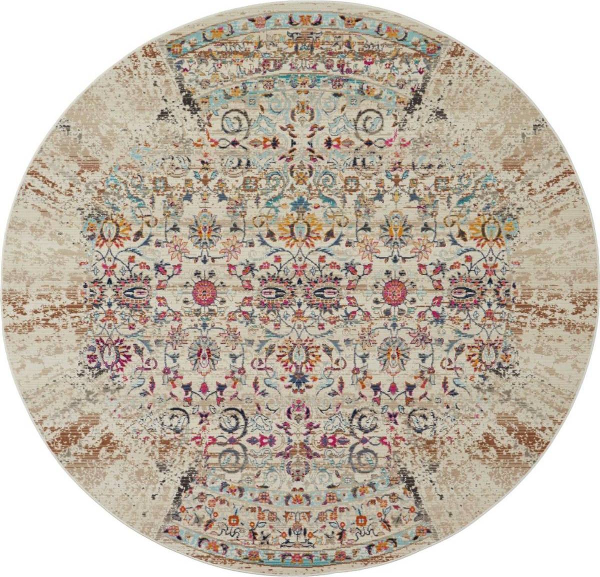 Nourison Rugs Direct Blue Rug 122cm x 122cm Blue, Multicolour