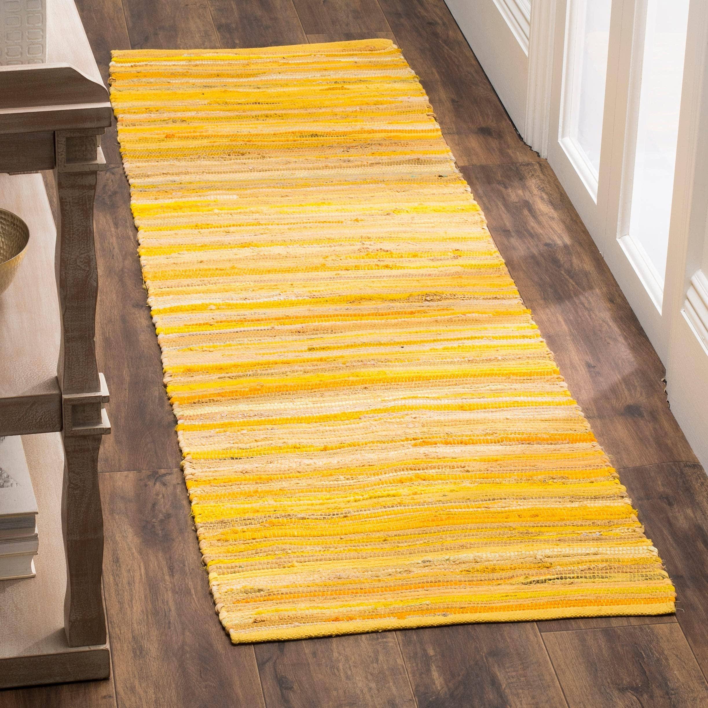Safavieh Handmade Rag Rug Multicolor, Yellow 27x"