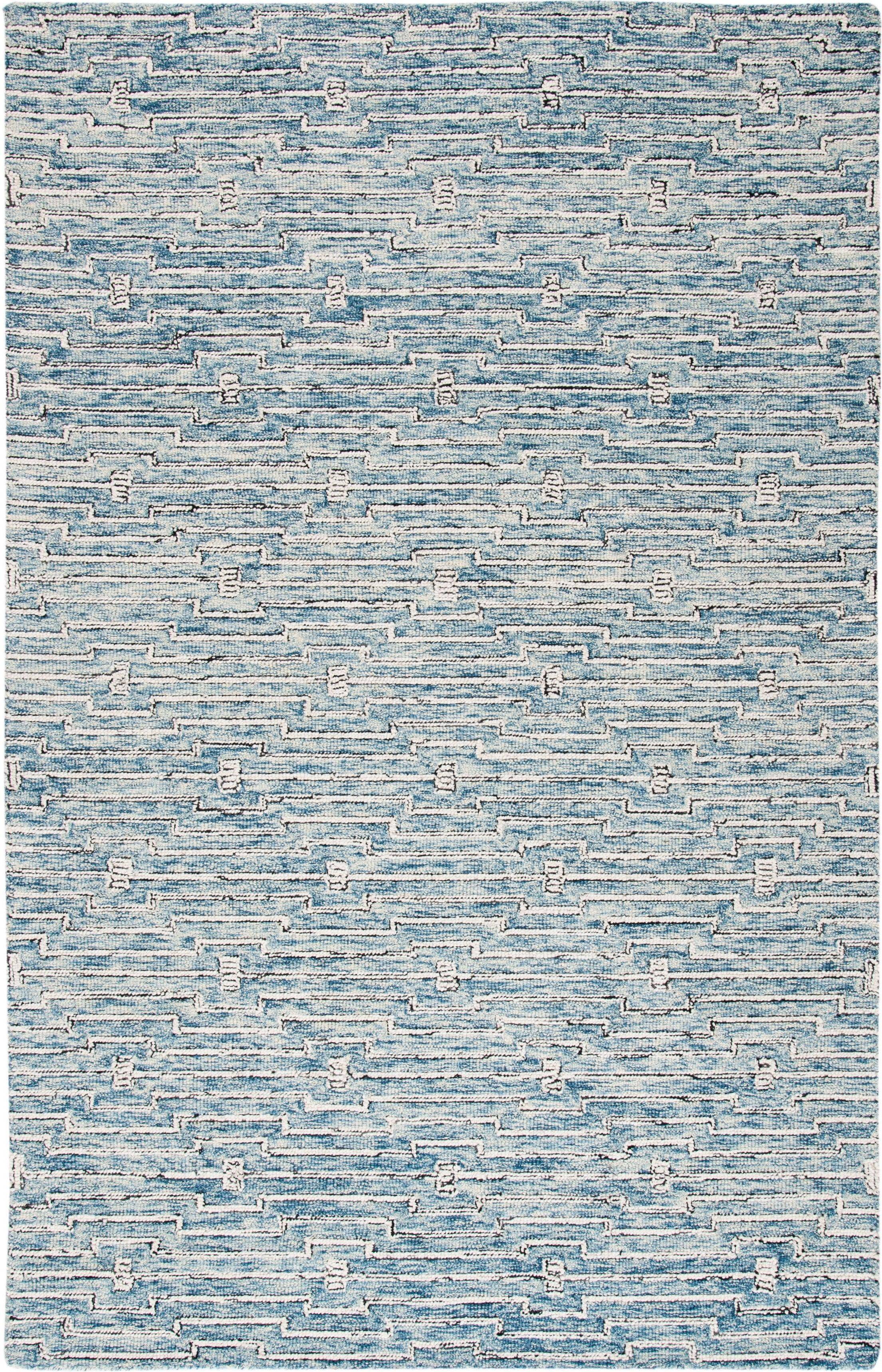 Safavieh Micro-Loop Collection Blue, Multicolor, White