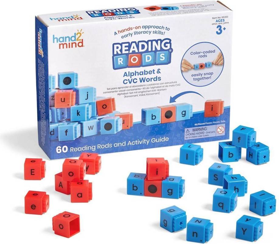 Hand2mind Alphabet CVC Words Reading Rods