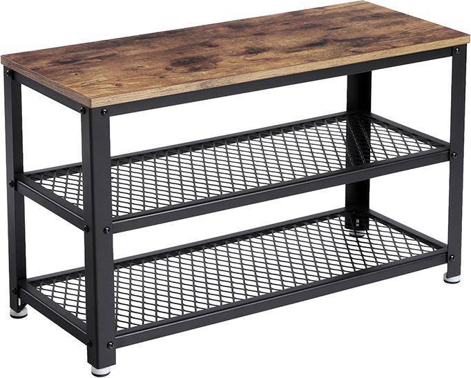 Shoe and coat storage Vasagle Rustic Bench with Coat LBS73X Shoe Rack