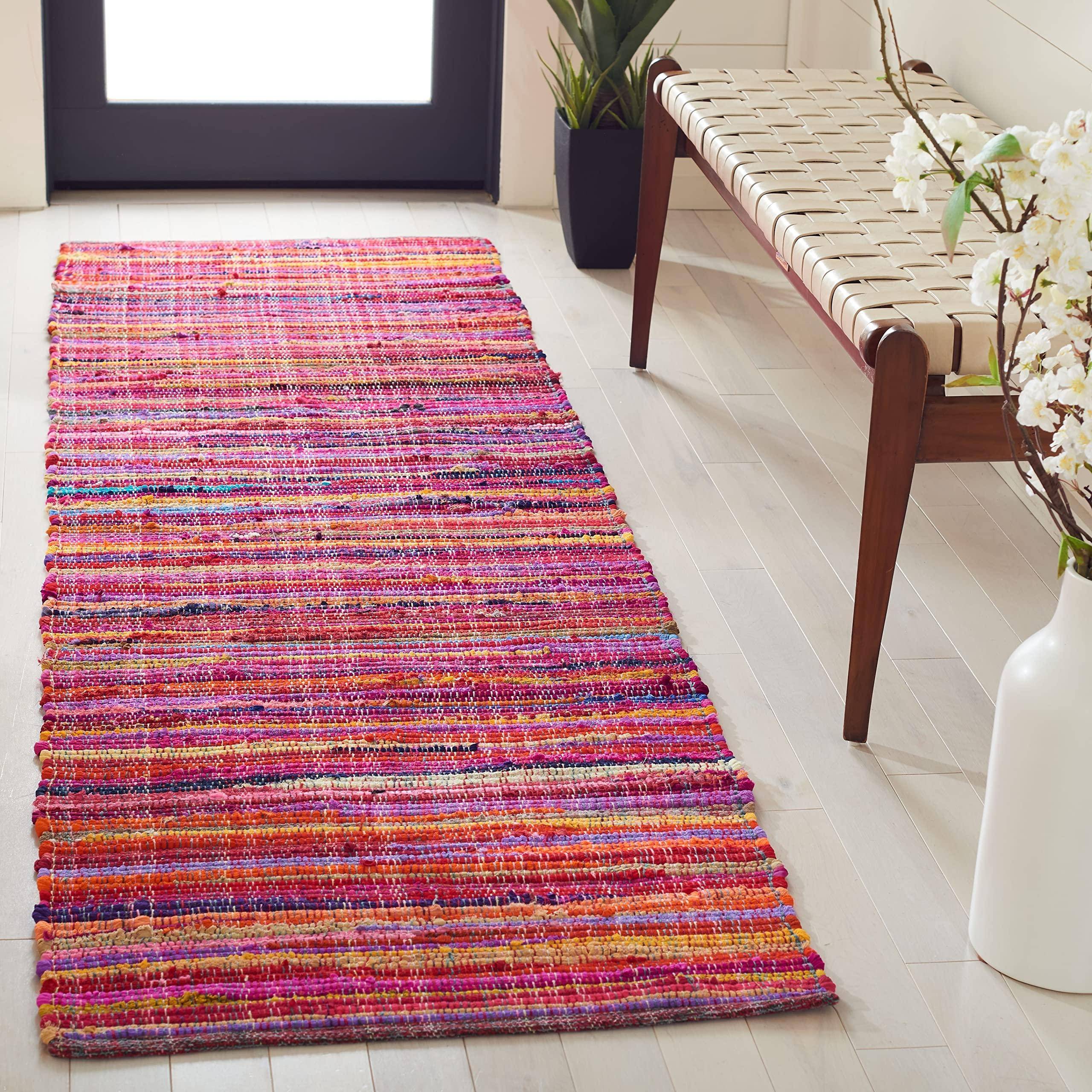 Safavieh Rag Rug Collection Red, Multicolor 27x"