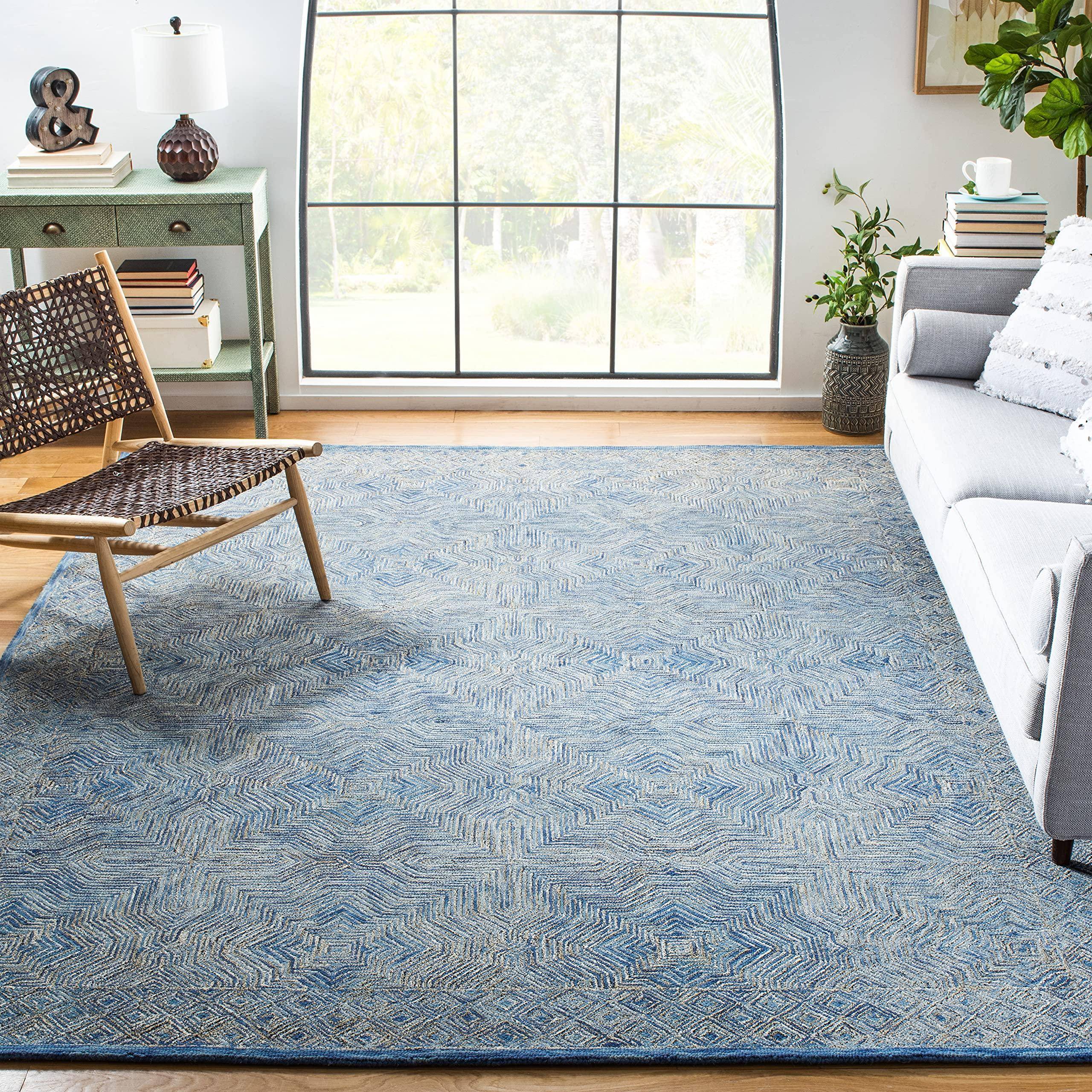 Safavieh Micro-Loop Collection Blue, Multicolor 60x96"