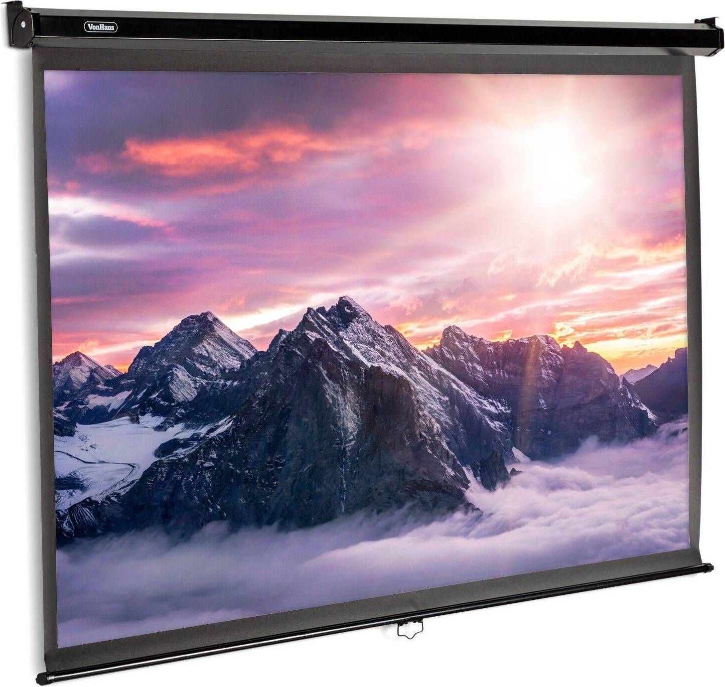 Projector screen VonHaus 80-Inch Pull-Down Projector Screen