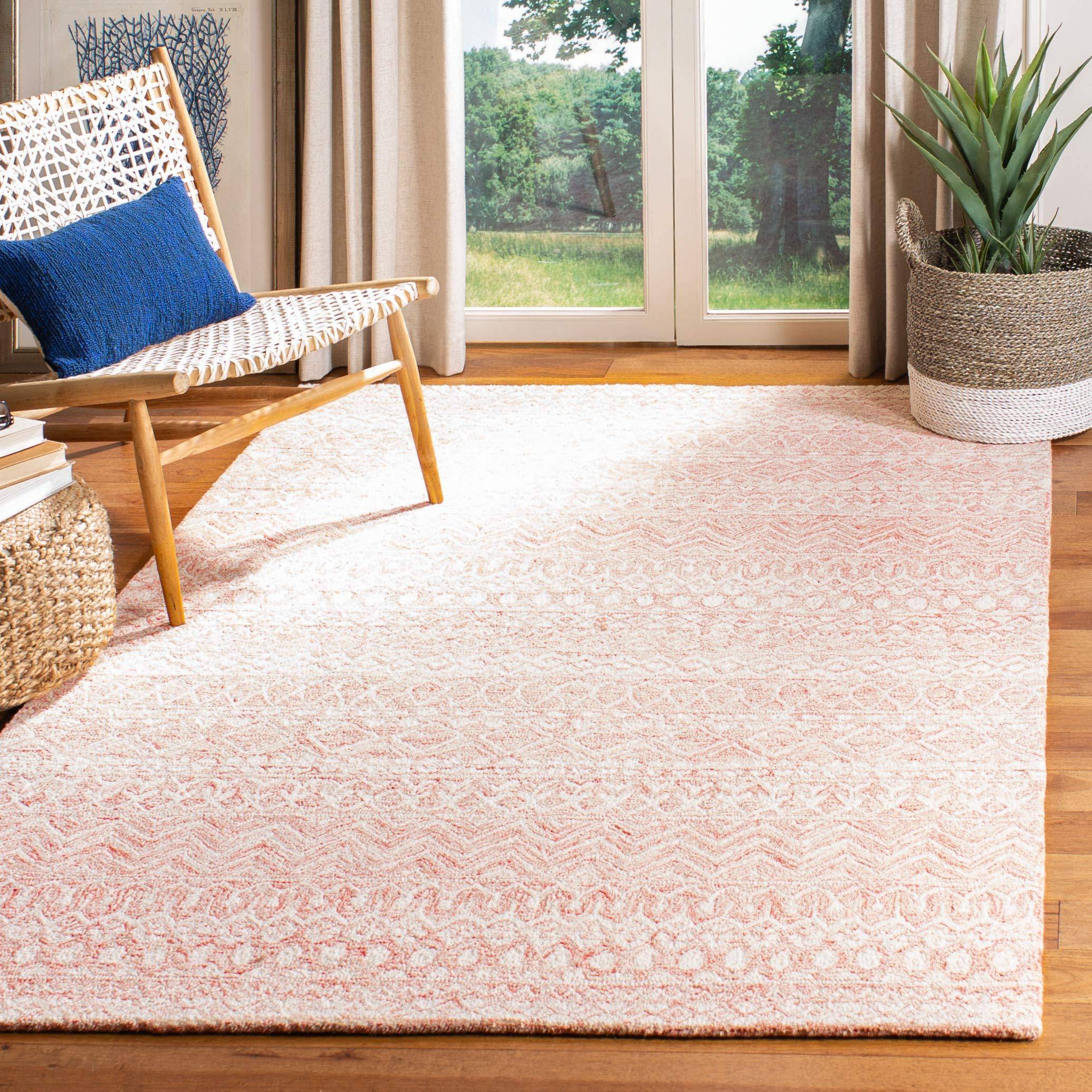 Safavieh Micro-Loop Collection Multicolor, White, Pink