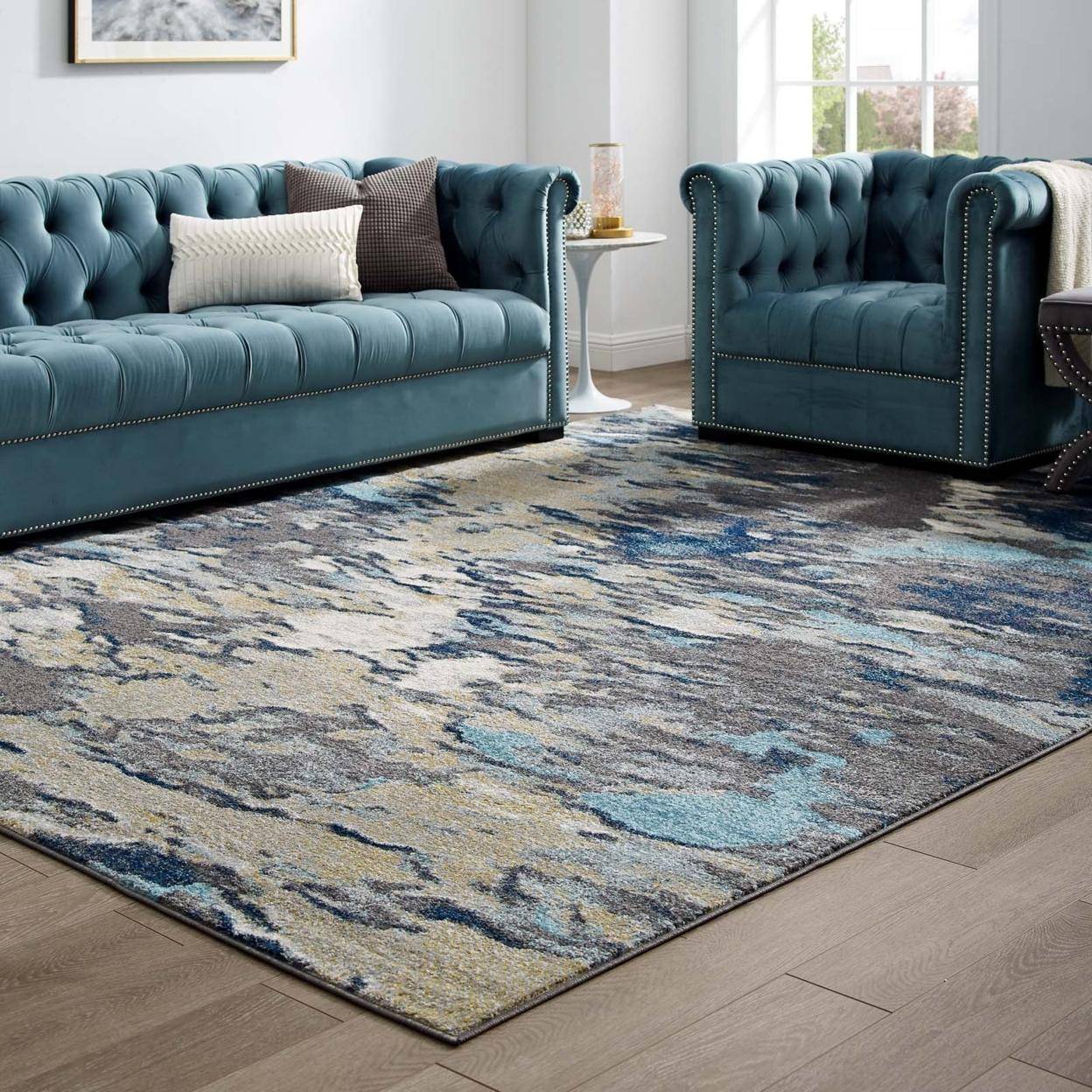 modway Entourage Collection R-1172B-810 Foliage Blue, Gray
