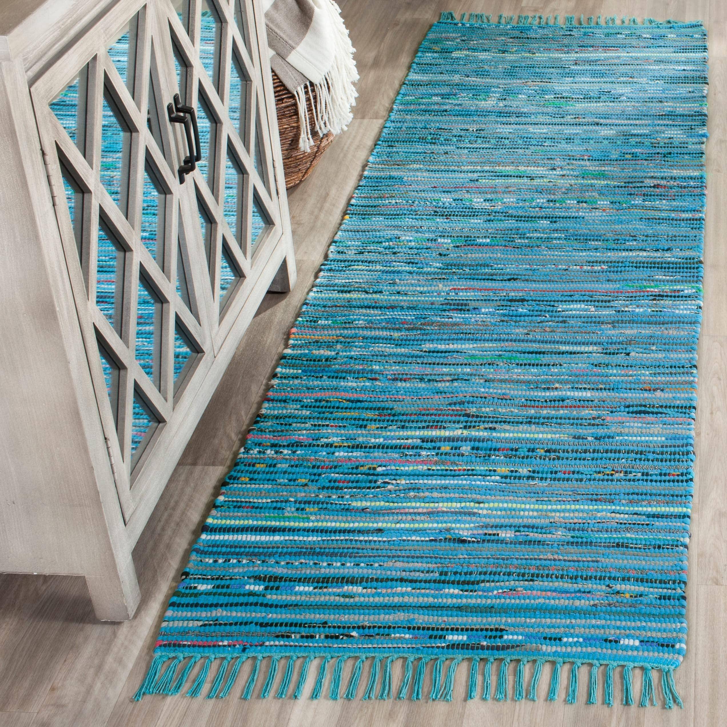 Safavieh Rag Rug Collection Multicolor, Turquoise