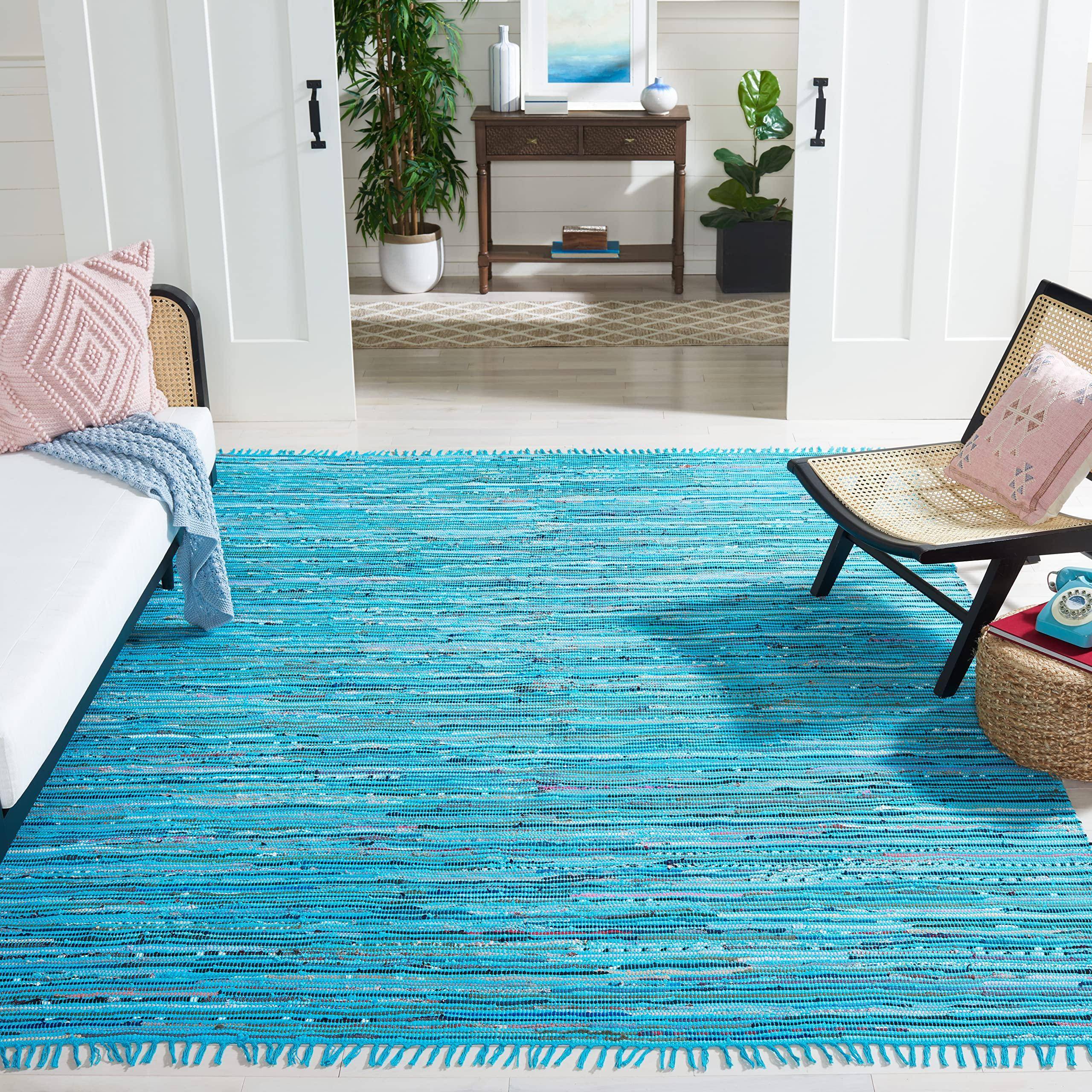 Safavieh Rag Rug Collection Multicolor, Turquoise 72x"