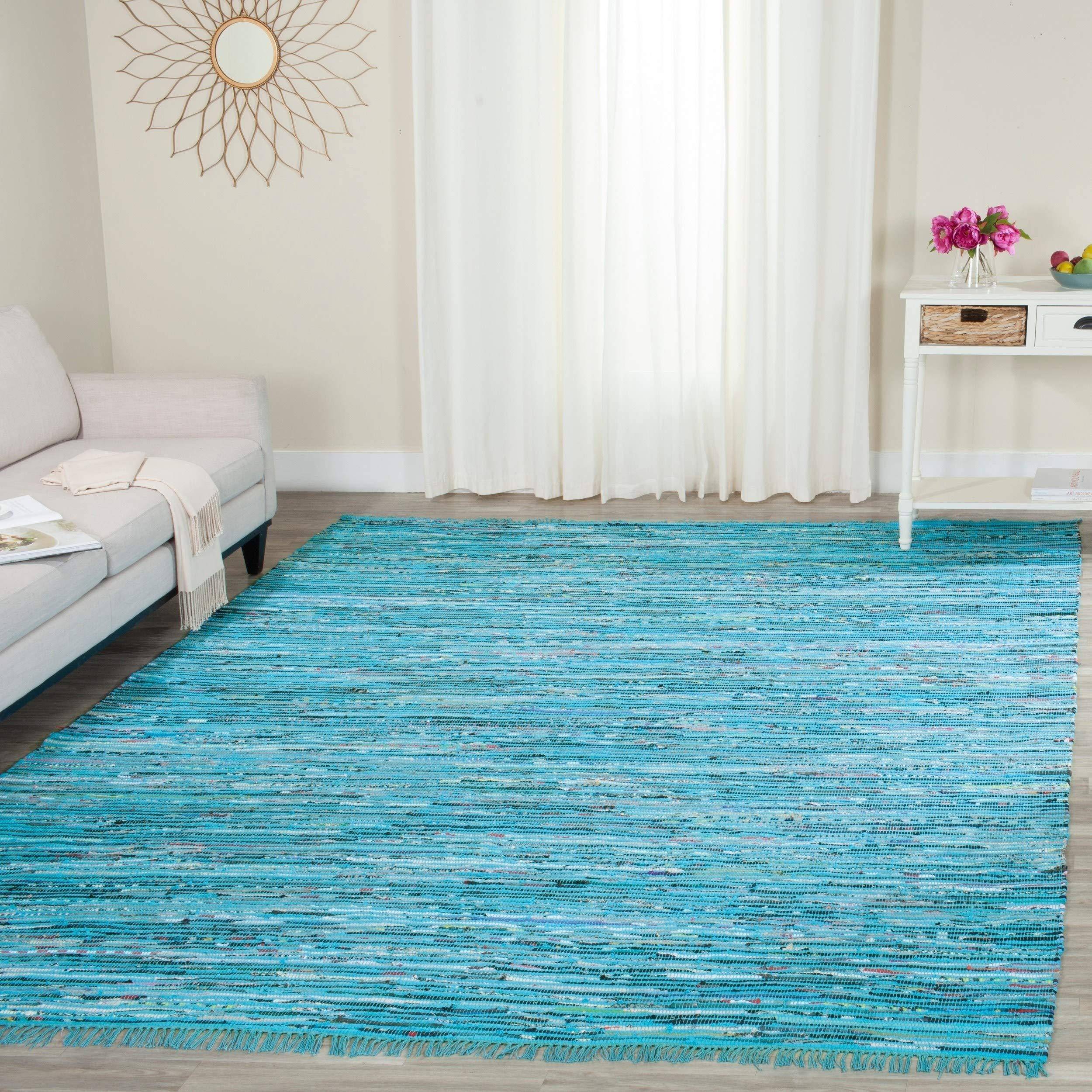 Safavieh Rag Rug Collection Multicolor, Turquoise 108x144"
