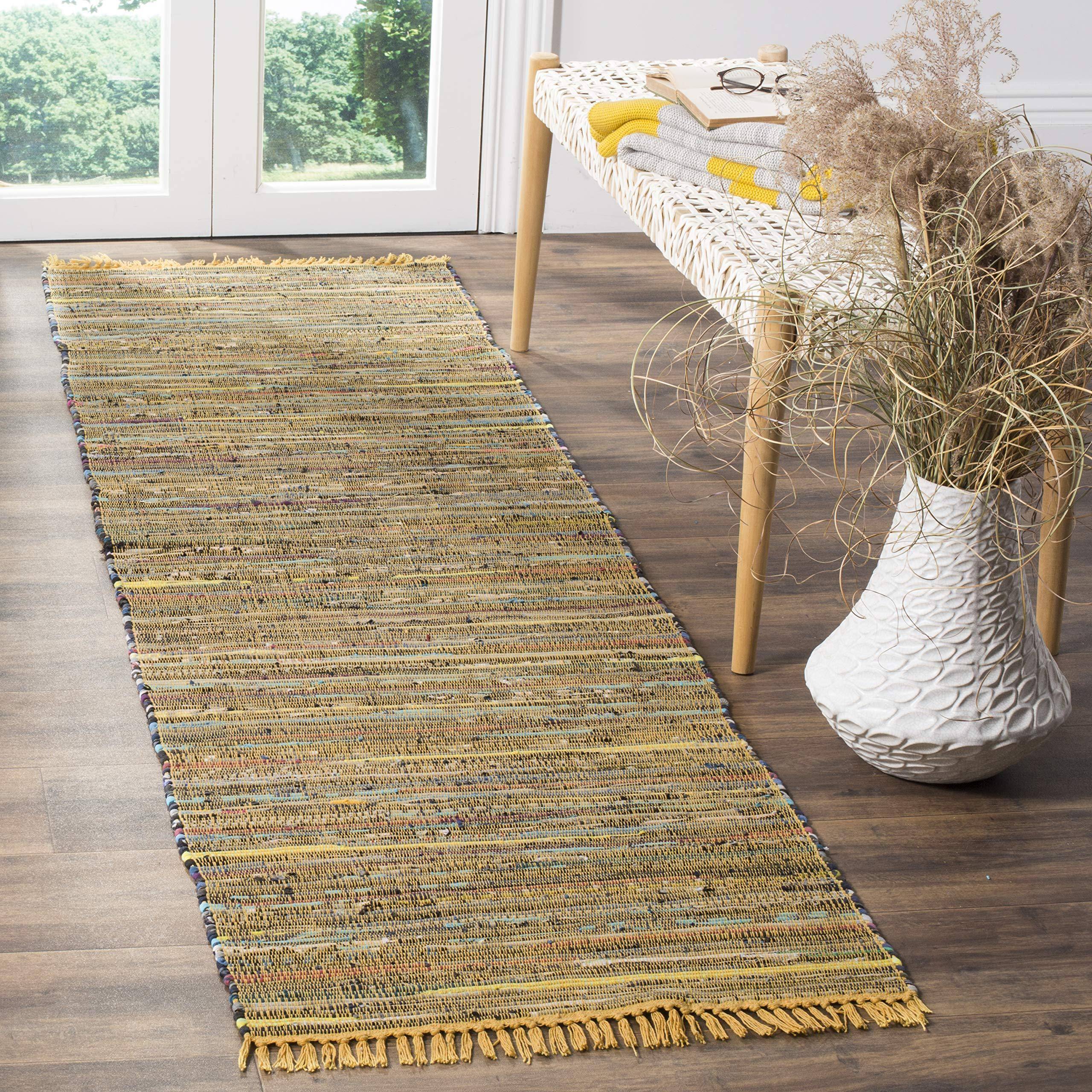 Safavieh Rag Rug Collection Multicolor, Yellow 27x"