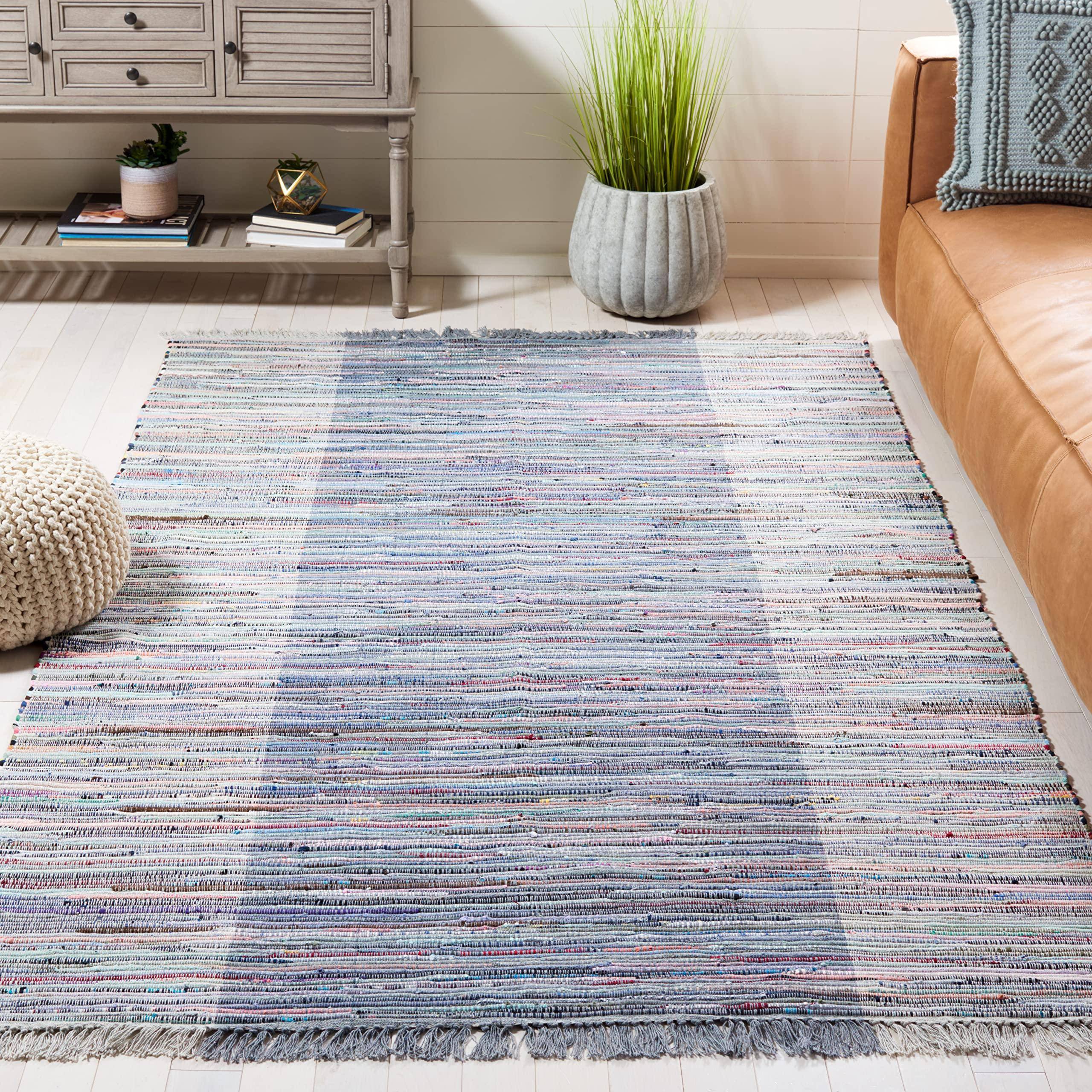 Safavieh Hand-Woven Rag Rug Purple, Blue 48x"