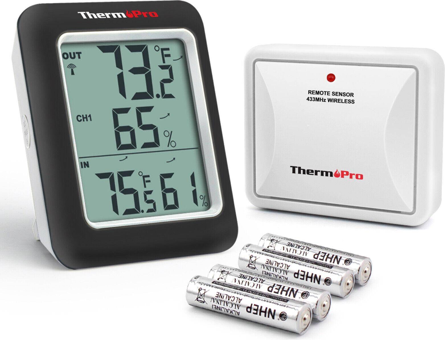 Indoor outdoor thermometer wireless ThermoPro TP60SW Digital Humidity Gauge with 200ft/60m Humidity