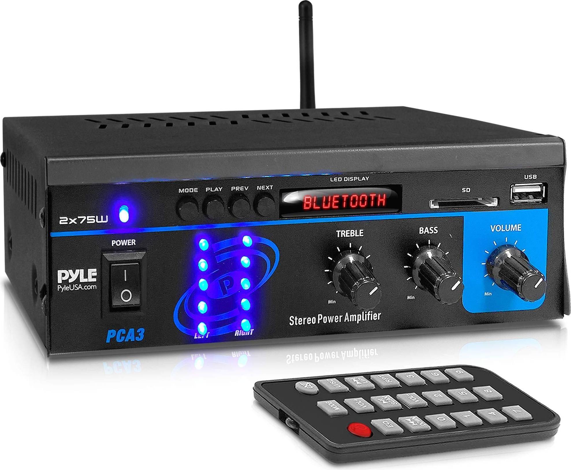 Home stereo receiver with bluetooth Pyle PCA3 Mini Stereo Power Amplifier
