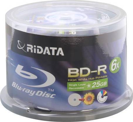 RiData 25GB 6X BD-R Inkjet Printable 50 Packs Cake Box Model BDR-256-RDIWN-CB50