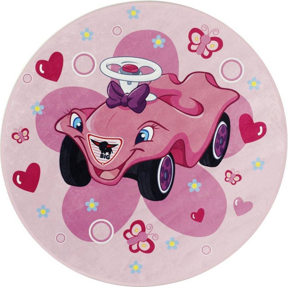 Flatweave Pink Rug Round 100cm