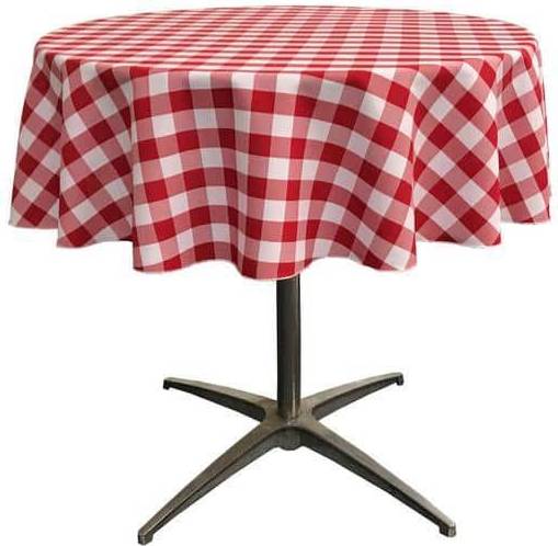 Polyester Gingham Checkered 51 Tommer Rund