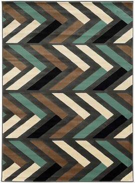 Linon RUGRA0758 Roma 5 Multicolor, Gray, Turquoise