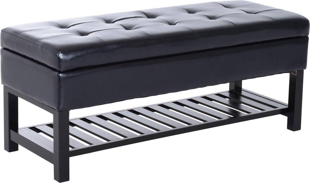 Faux leather storage ottoman Homcom 44" Storage Bench