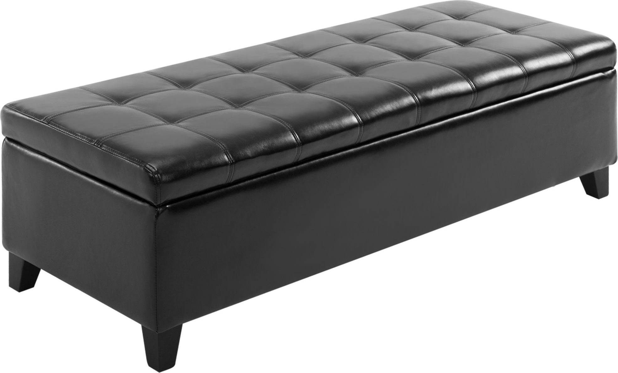 Faux leather storage ottoman Homcom Large 51" Storage Bench