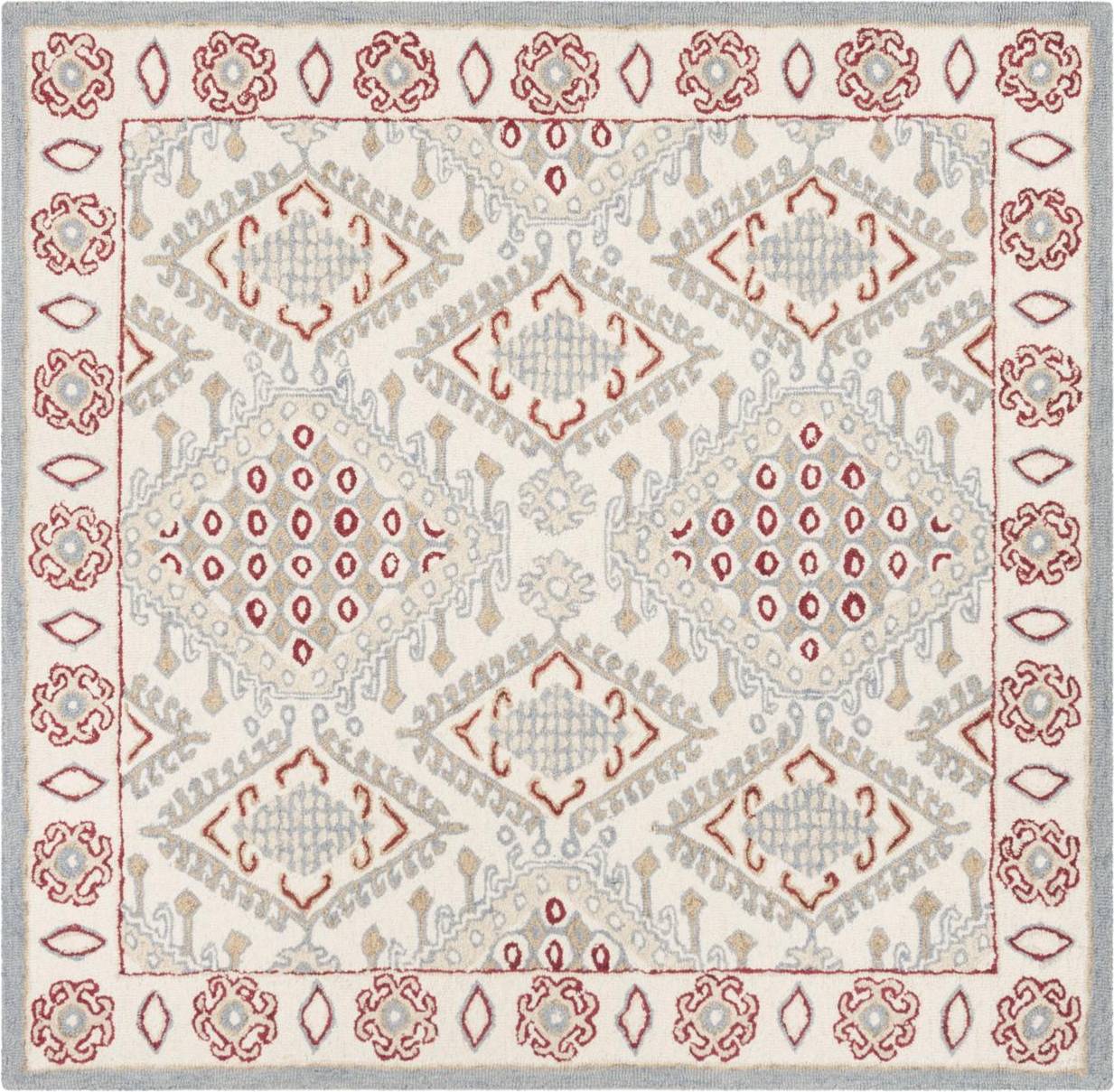 Safavieh Micro-Loop Collection White, Red