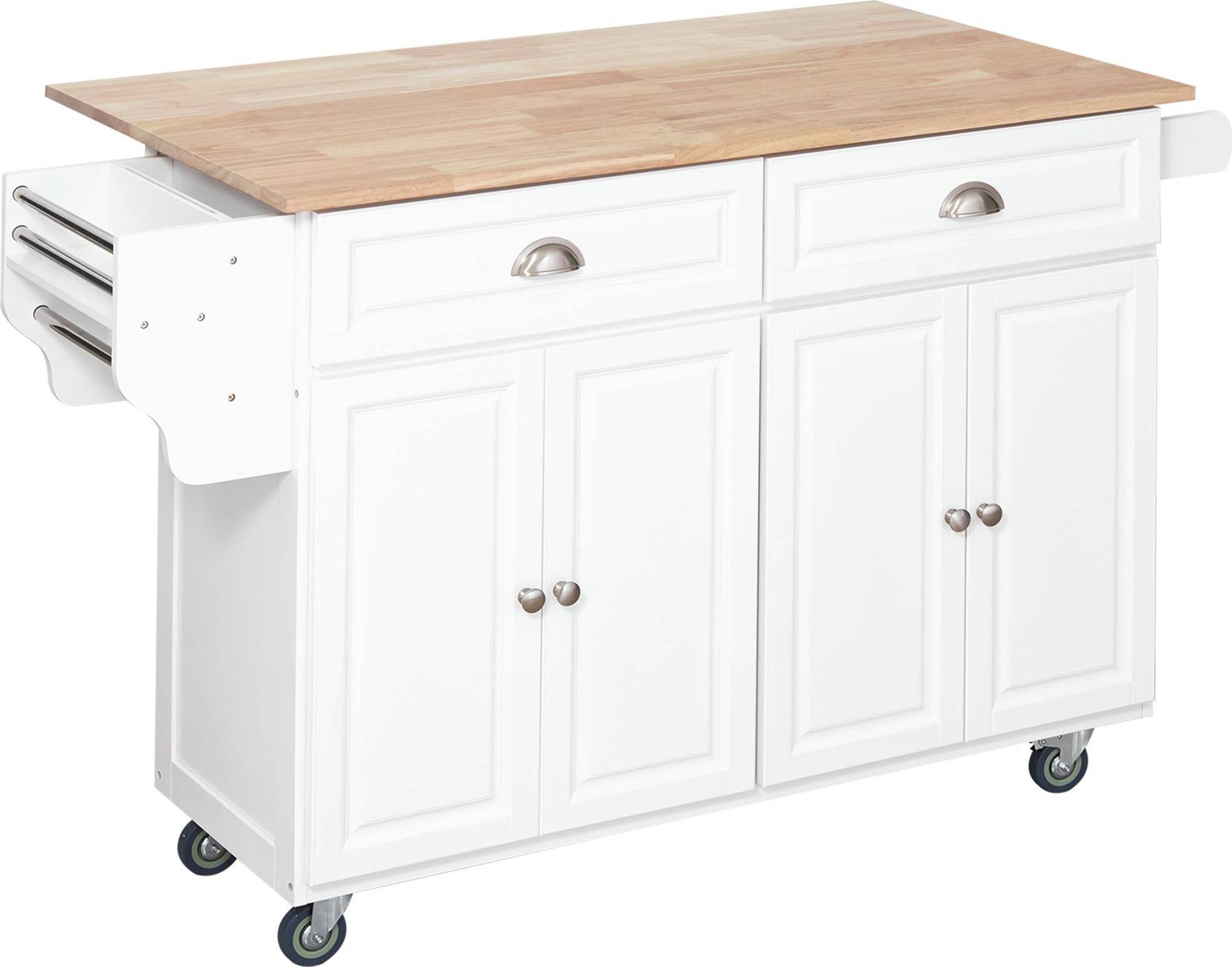 Kitchen island on wheels Homcom Rolling Kitchen Island on Wheels Table