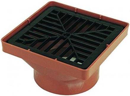110mm Square Drain Inlet Hopper Terracotta