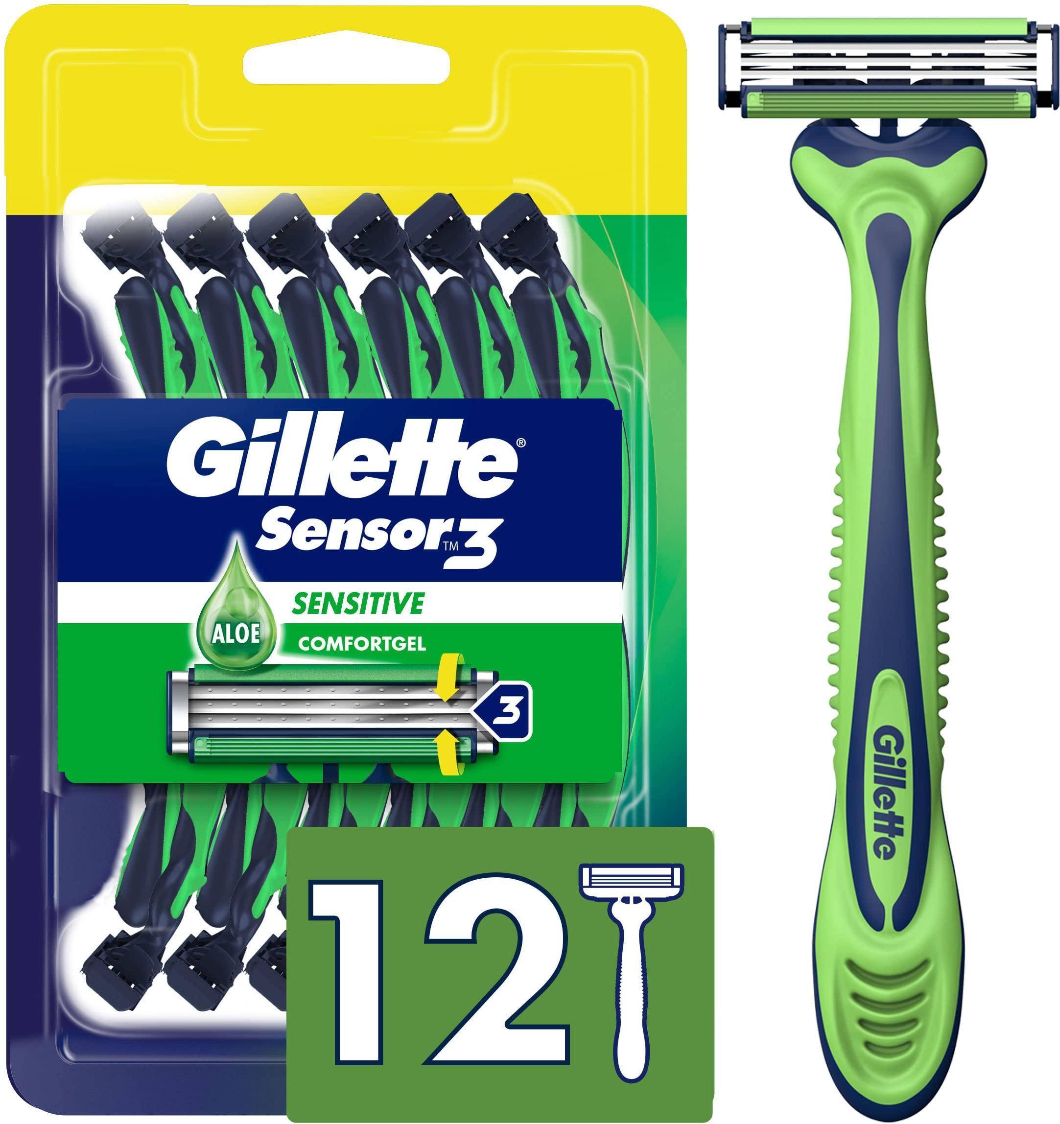 Gillette Sensor3 Sensitive Men's Disposable Razors 12ct