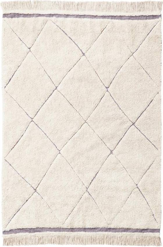 Lorena Canals RugCycled Washable Rug Bereber Natural, White