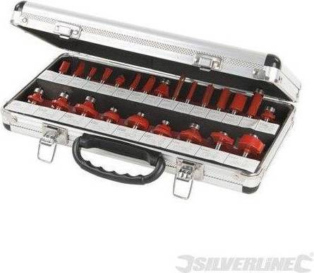 Router bit set Silverline 1/4" Tct Router Bit Set 24pce 1/4"