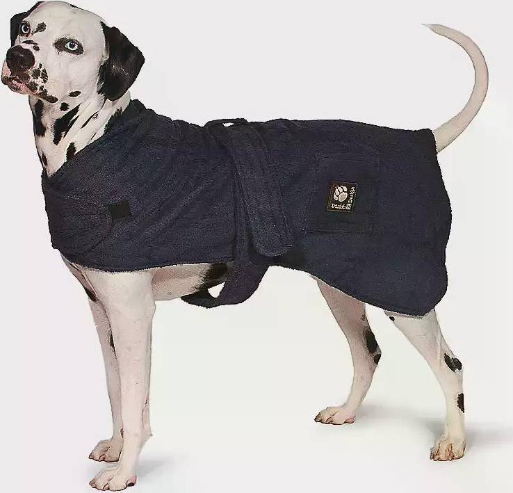 Dog Bath Robe Navy 30cm