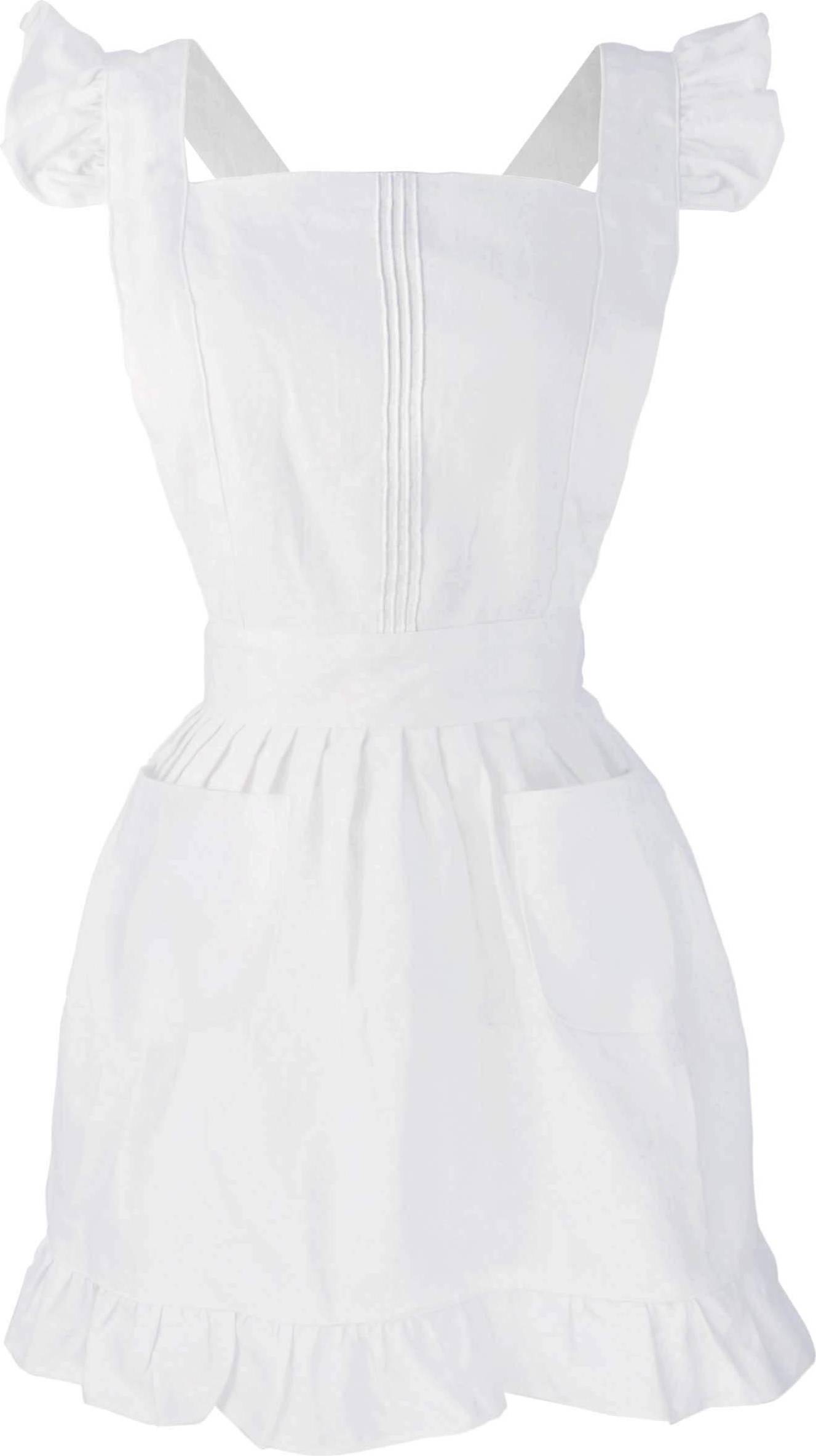 Retro Adjustable Ruffle Kitchen Cooking Baking Cleaning Maid Costume