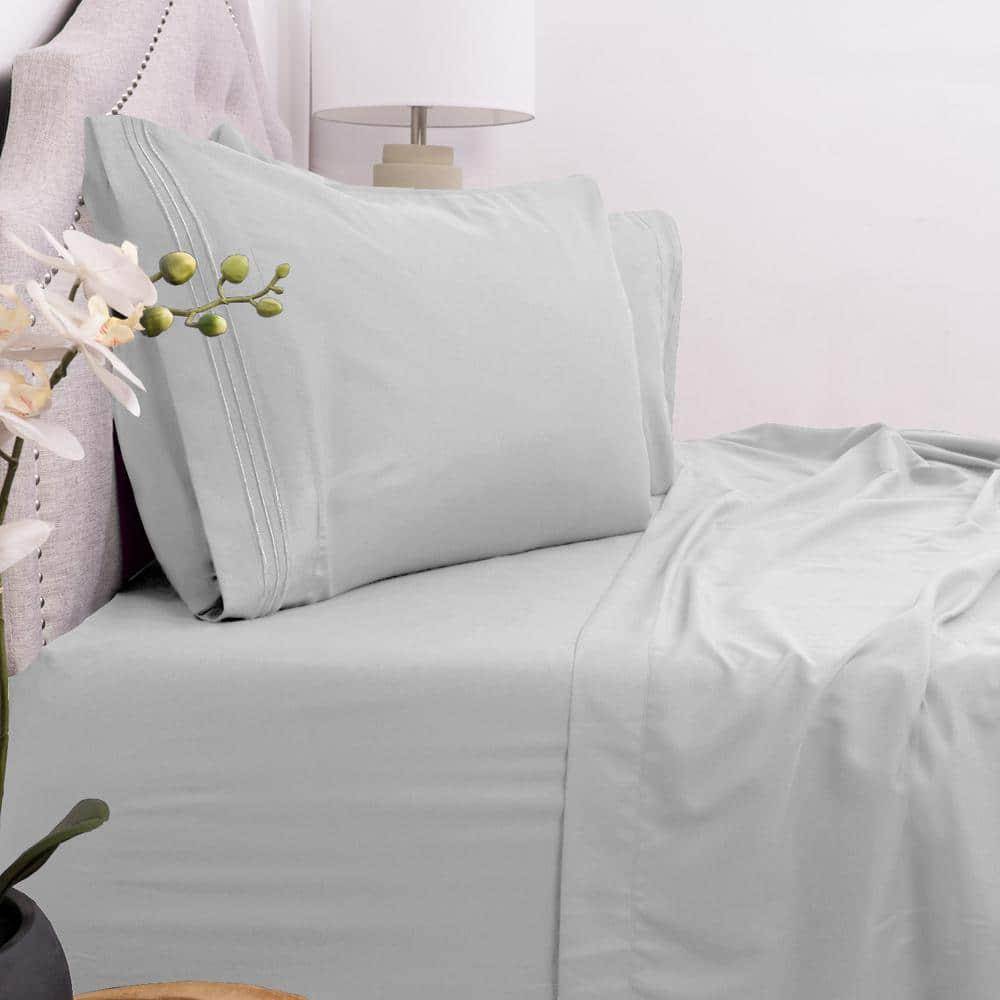 Sweet Home Collection 1500 Thread Count Deep Bed Sheet Multicolor, Silver