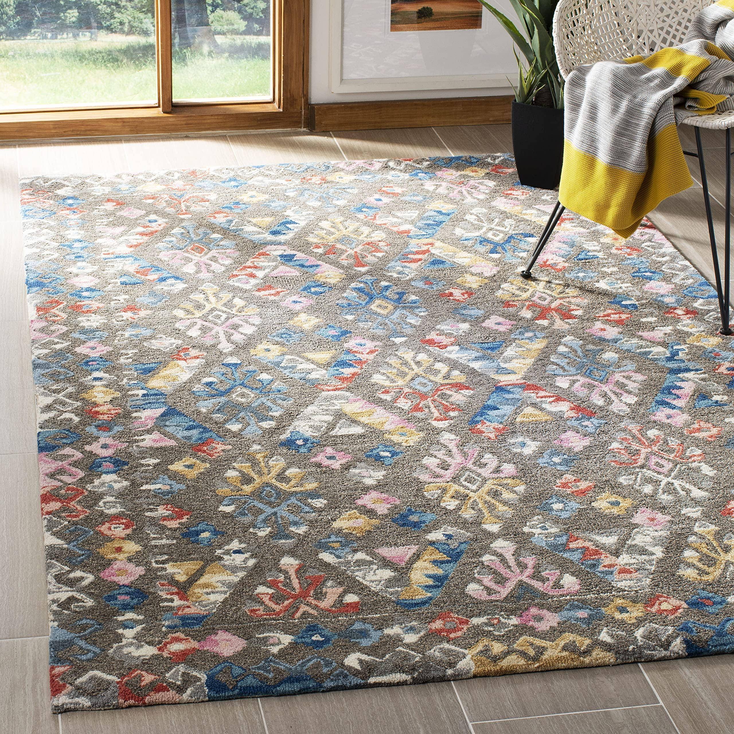 Safavieh Micro-Loop Collection Gray, Blue