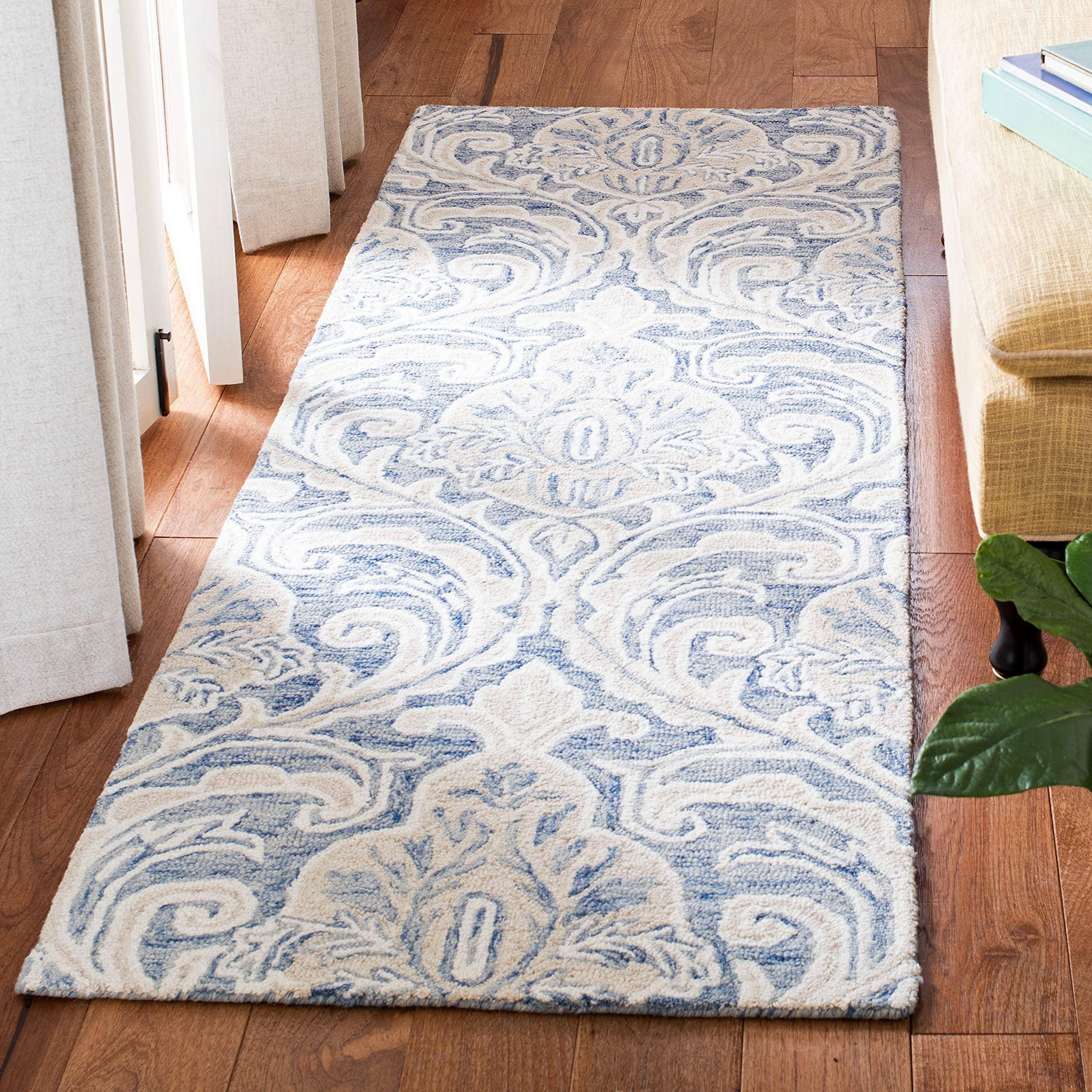 Safavieh Micro-Loop Collection White, Blue