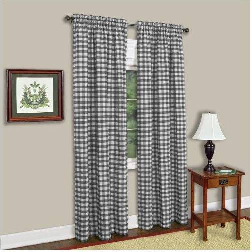 Buffalo Check Panel Window Curtain 42 Inch