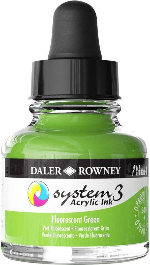 Daler Rowney System3 Ink 29.5 ml Fluorescent Green