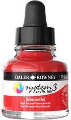Daler Rowney System3 Ink 29.5 ml Fluorescent Red