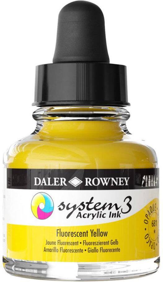 Daler Rowney System3 Ink 29.5 ml Fluorescent Yellow
