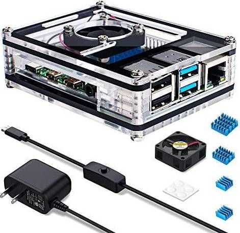 Miuzei Case with Fan for Raspberry Pi 4