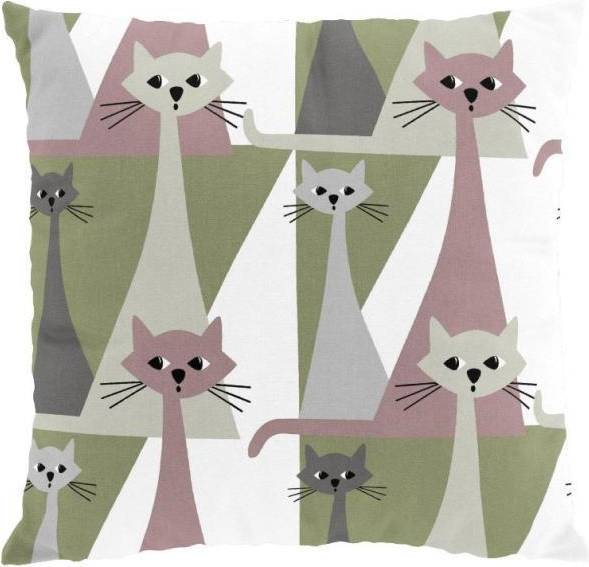 Arvidssons Textil Kitty Kuddöverdrag Grå, Rosa, Multifärgad