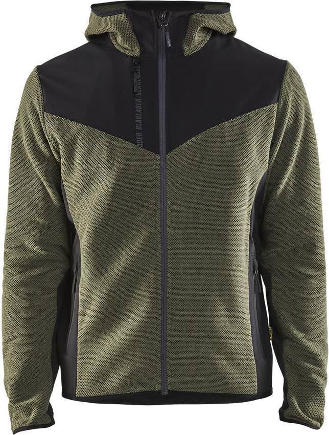 Giacca In Tricot Con Softshell - Vert