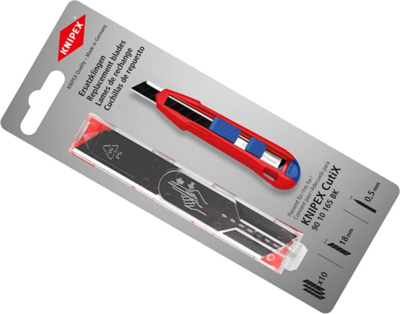 Knipex 90 10 165 E02, Rostfritt stål, Rostf.. Skaltång